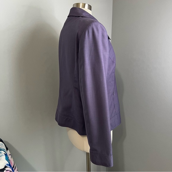 Oscar De La Renta 16 Purple 2 Piece Pant Suit - Full Zip Jacket - Picture 10 of 17